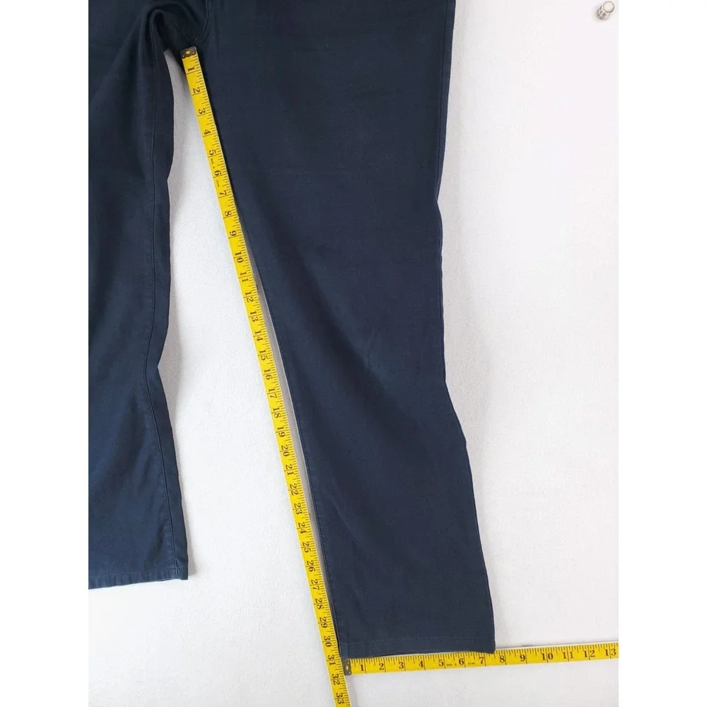 Atelier Gardeur Pants Mens 35x32 Navy Blue Nevio 1 Regular Straight Linen Blend